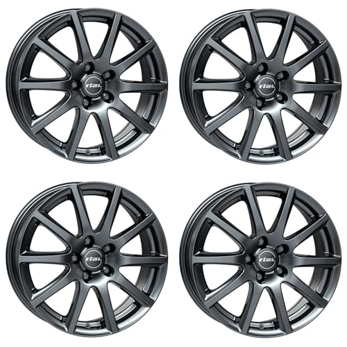 4x Llantas Rial Milano 7.0Jx17 ET40 5x100 titanium compatible con VOLKSWAGEN Cross Polo Fox Golf Polo T Cross
