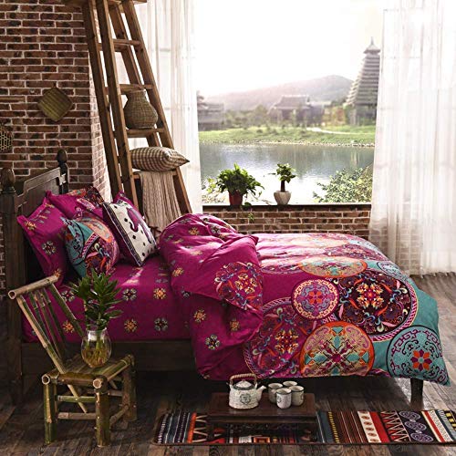 Loussiesd Boho Bedroom Super King Southwestern Indian Bedding Set Print Decoration Bohemian Novelty Comforter Cover with 2 Pillowcases Soft Microfiber Exotic Style Bedspread Cover Zipper 3 Pcs - Image 3