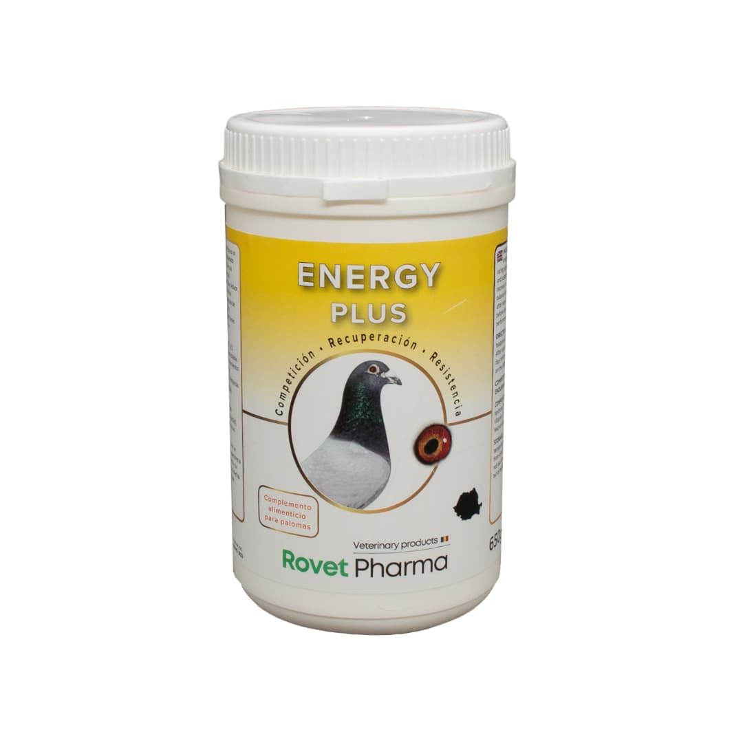 Energy Plus 650g – Suplemento Energético para Palomas – Mejora la Resistencia, Acelera la Recuperación y Optimiza el Rendimiento en Competición y Cría