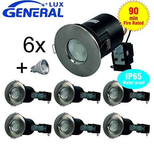 Confezione da 6 - tagliafuoco da bagno/doccia IP65...