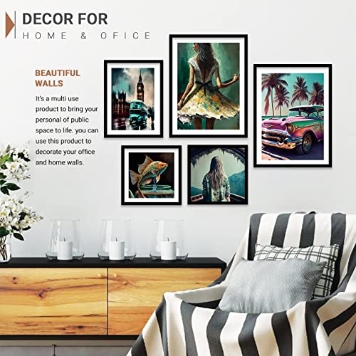 Image of kotart Paintings Modern Art Framed Wall Painting for Bedroom Living Room - Framed Wall Posters /Paintings with Frame - Painting for Wall Decoration - Gallery Wall Art Decor, Framed - Set of 5