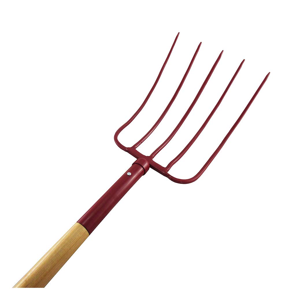 Wurko - Horca Acero 5 Púas Mango Madera