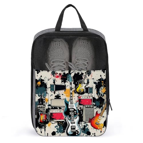 Sac à chaussures imprimé musique rock pour optimiser votre salle de bain