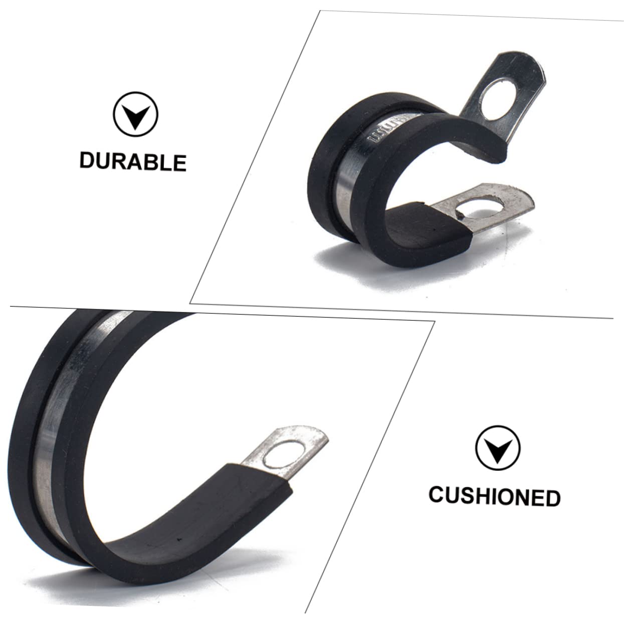 Collier de Serrage Noir, 45 Pièces, en Acier Inoxydable 304