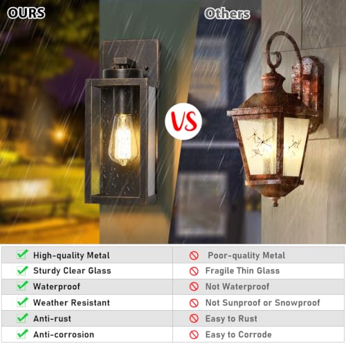 Image of BesLowe Outdoor Wall Light Fixtures, Outside Porch Lights, Antique Copper