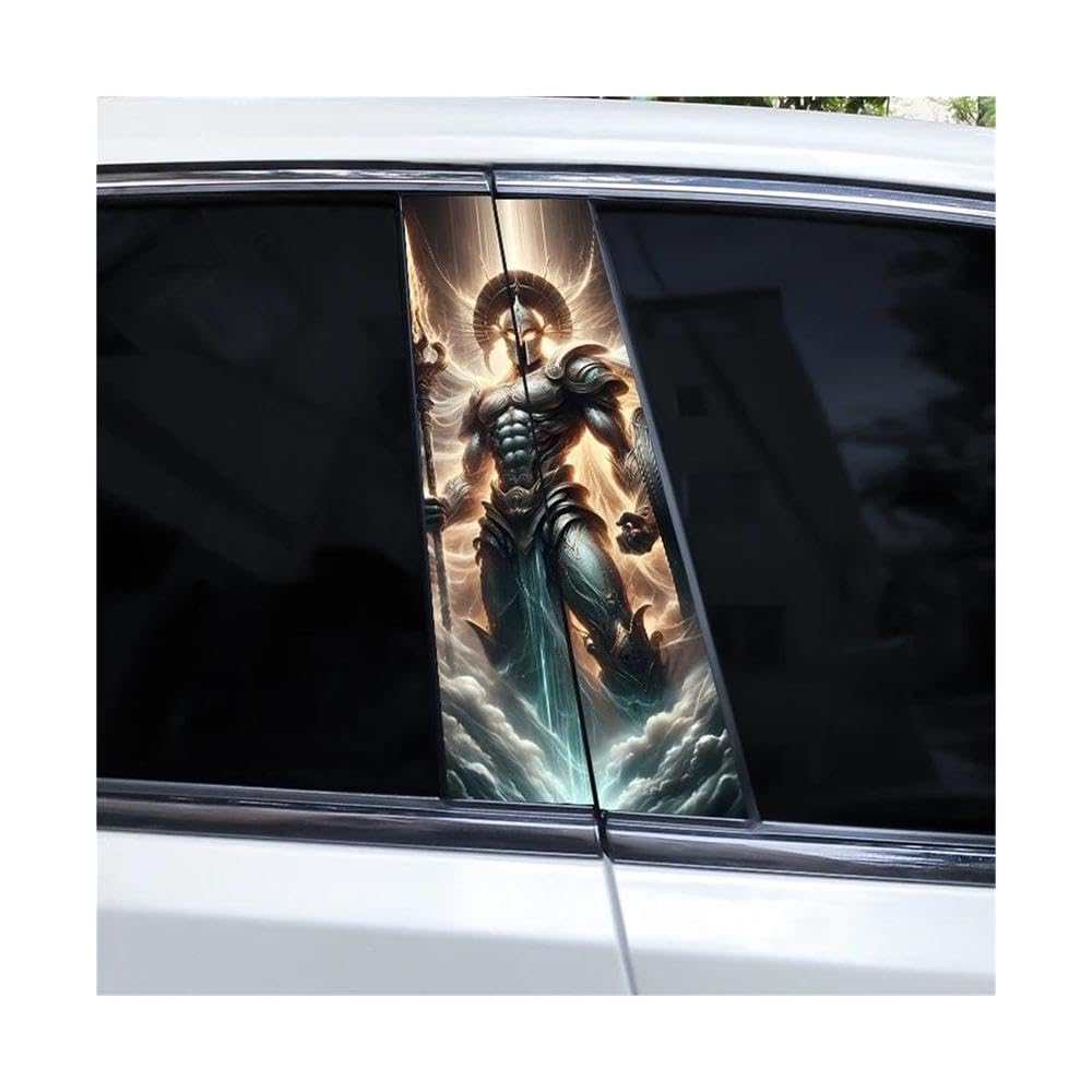 Body Parts 2pcs Knight Warrior Skull Car B-Pillar Vinyl Sticker Waterproof DIY(J)