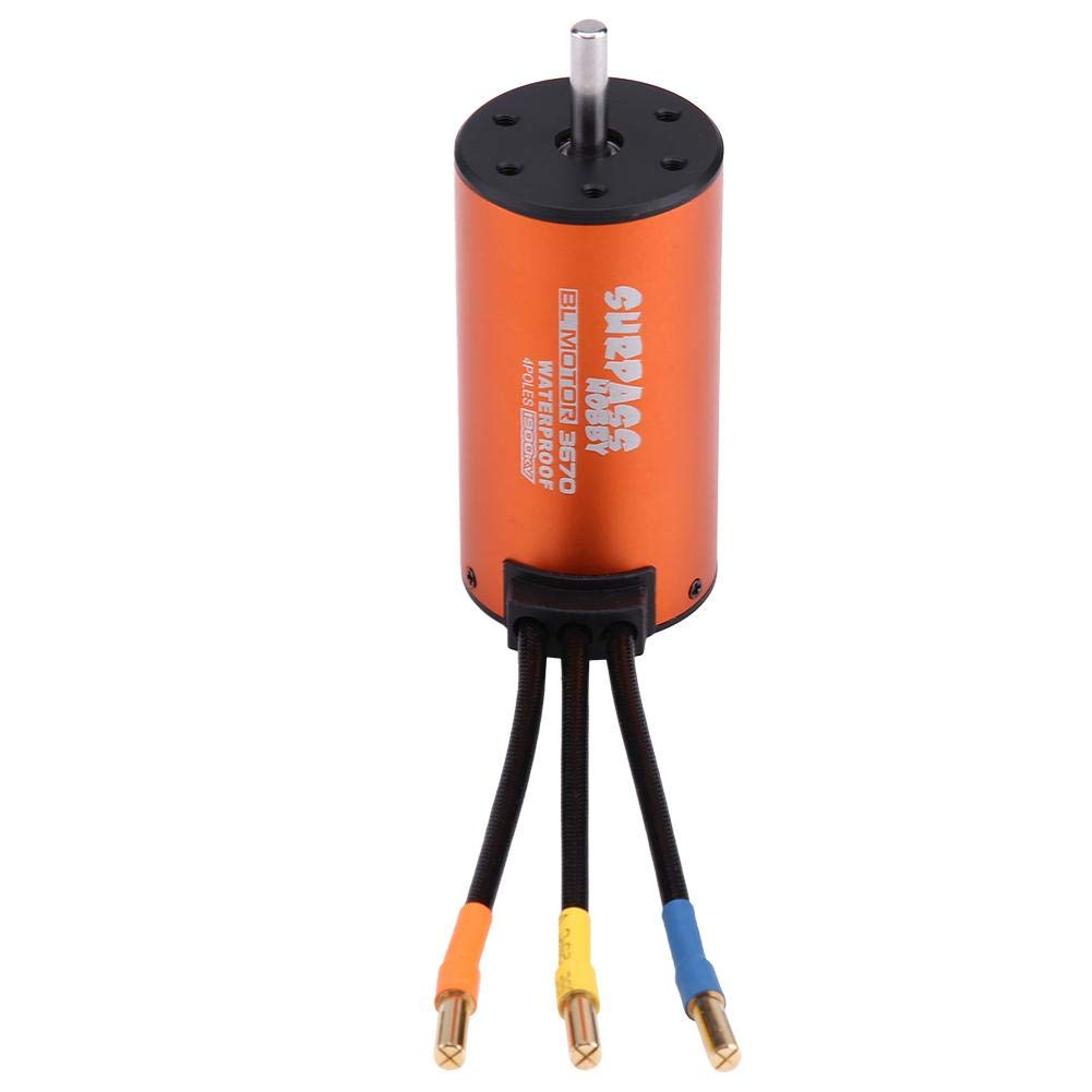 Dilwe RC Car bezczujnikowy silnik, 3670 1900KV 4-biegunowy 5mm bezwałowy silnik do 1/8 zdalnego sterowania Części do akcesoriów samochodowych