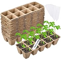 Anzuchttöpfe Pappe 200Zellen Biologisch Abbaubare Anzuchttöpfe Pflanztopf Saatschalen Sämlingsschalen Anzuchttöpfe Biologisch Abbaubare Sämlingstöpfe Pflanztöpfe Anzuchttöpfe mit 20 Pflanzenetiketten