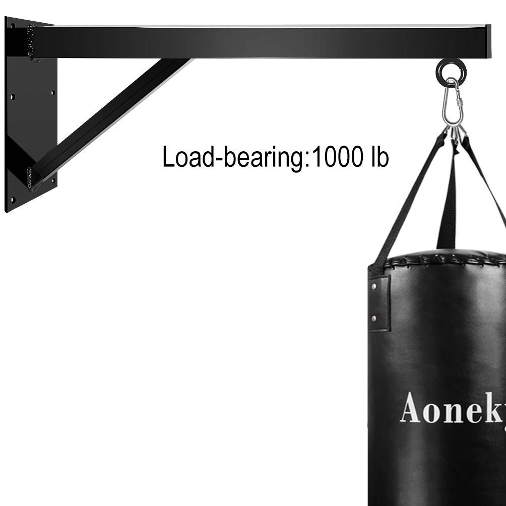 Aoneky Soporte de Pared para Saco de Boxeo - 70cm/100cm, Carga Máxima de 200 kg, Material de Acero, Colgador para Saco de Boxeo MMA en Gimnasio Casa