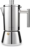 Easyworkz Diego Stovetop Espresso Maker 6Cup 300ml Stainless Steel Italian Coffee Machine Maker Induction Moka Pot