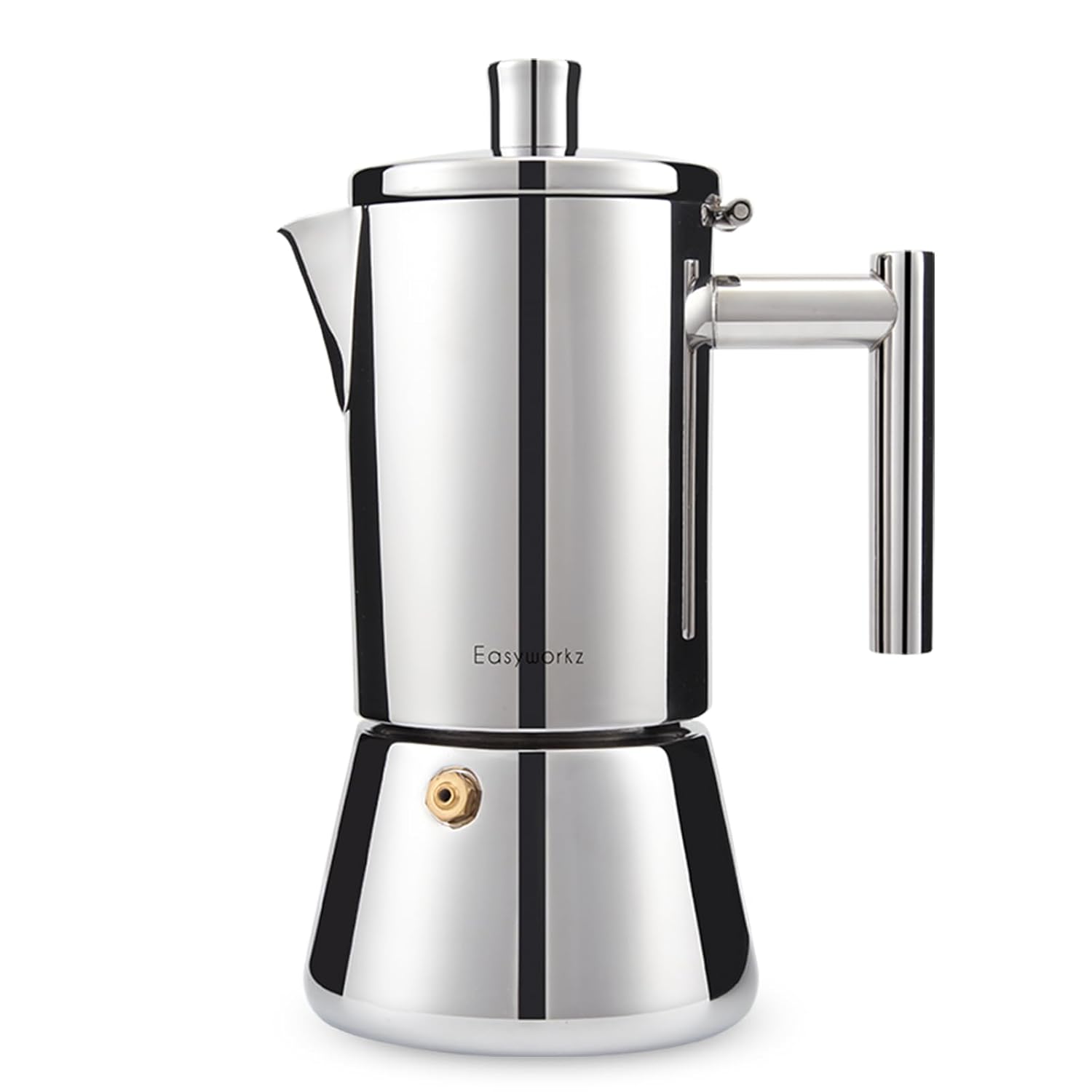 Easyworkz Diego Stovetop Espresso Maker Stainless Steel Italian Coffee Machine Maker 6Cup 10 oz Moka Pot Induction Espresso