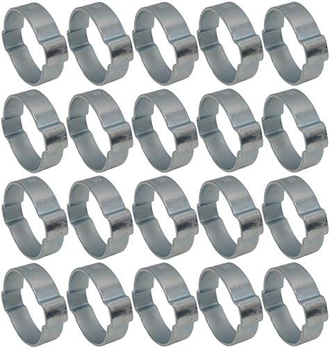 OCS Parts - Oetiker 101 2-Ear Ear Clamps, 101 Zinc Plated Steel, 31 mm (26.3 mm closed) Size, Pack of 20, Includes OCS Parts 2-Year Warranty