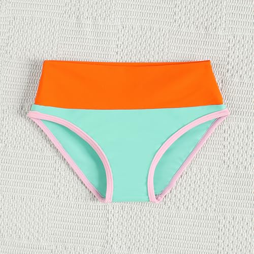 Image of Little Girl Swimsuit Casual Swimwear Kids Two Piece Color Block Bathing Suits Beach Bikini Set 3-12Years