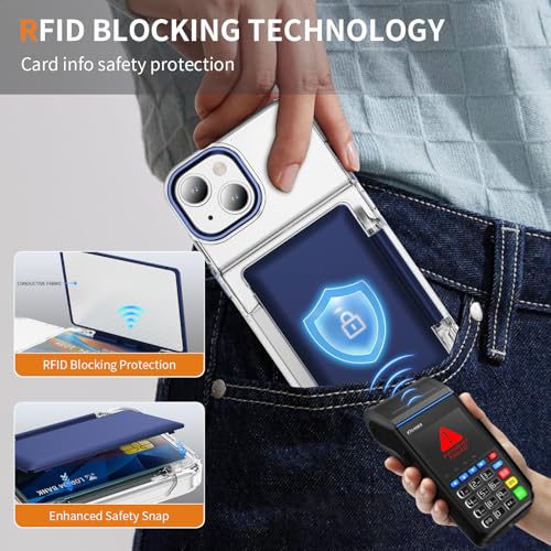 Coque iPhone 14 antichoc transparente LEMAXELERS étui rigide bleu JF