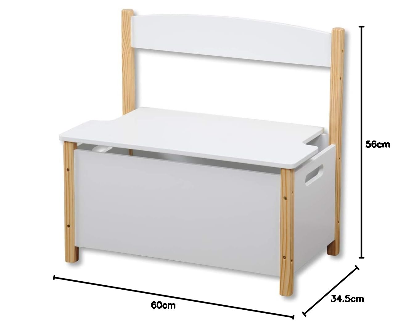 Kesper | Banc pour Enfants, Matériau : Panneau de Particules, Dimensions: l 60 H 56 P 34,5 cm, Couleur : Blanc | 17713 13
