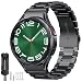 Produktbild SUNDAREE Kompatibel mit Armband Samsung Galaxy Watch 7 6 5 4 44MM 40MM/FE/6 4 Classic 47MM 46MM 43MM 42MM/Watch 5 Pro LTE,No Gap Herren Schwarz Ersatz Edelstahl Metallarmband Uhrenarmband Uhrband