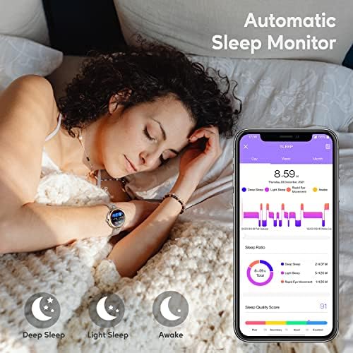 AcclaFit Smart Watch for Women, Fitness Tracker for Android iPhone, Touch Screen Activity Tracker with Heart Rate Sleep Monitor, Message Notification, IP68 Waterproof, Pedometer Sport