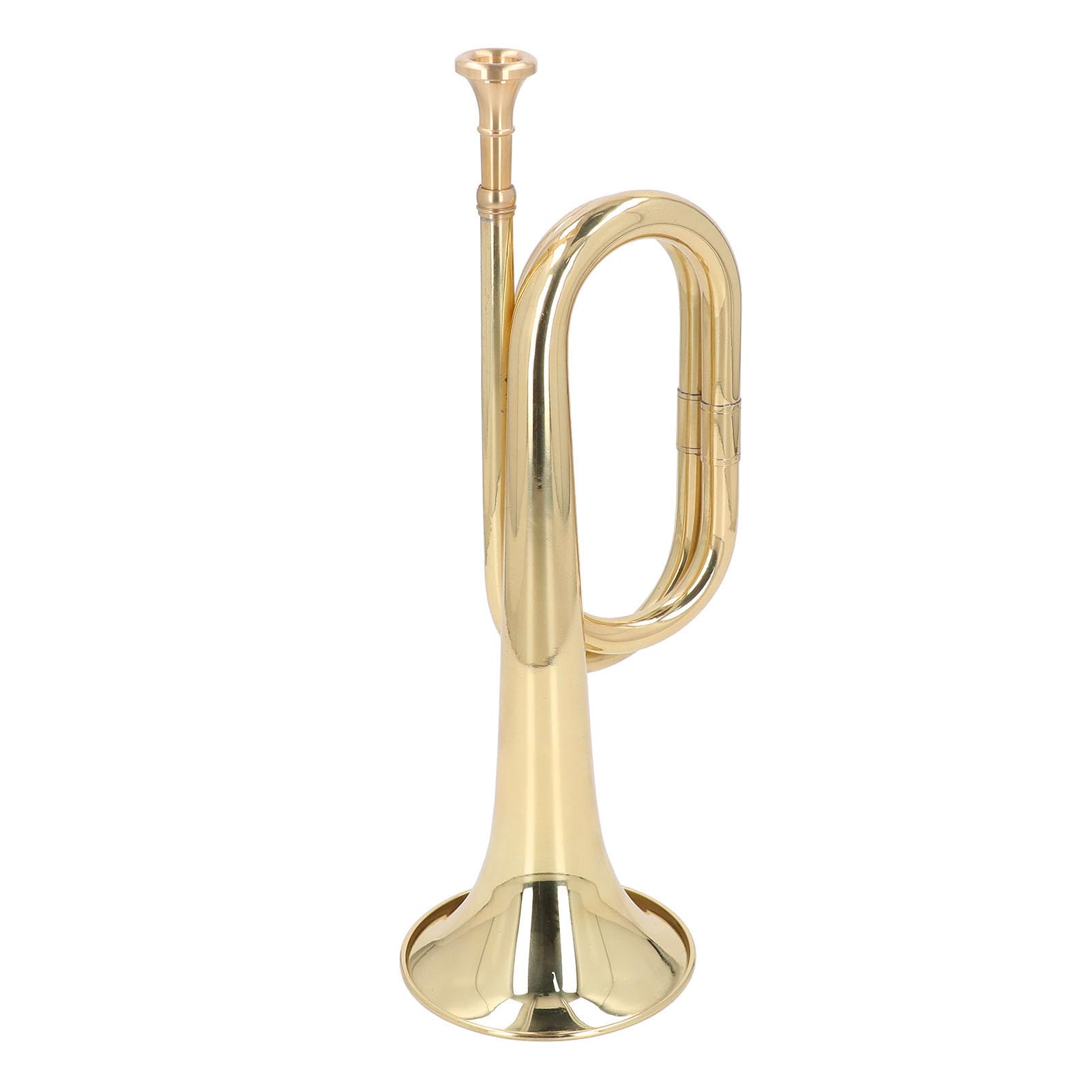 Demeras Hiszpański Instrument na trąbkę, Stylowy Wygląd, Lakierowane Złote Wykończenie, Pogrubiony Mosiądz, Klawisz C, Gładki System Zaworów do Występów Orkiestrowych