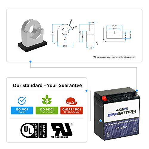 Ytx16-Bs-1 Motorcycle Battery For Suzuki 1400Cc Vs1400Gl Intruder Glp S83 1993 #TOP7
