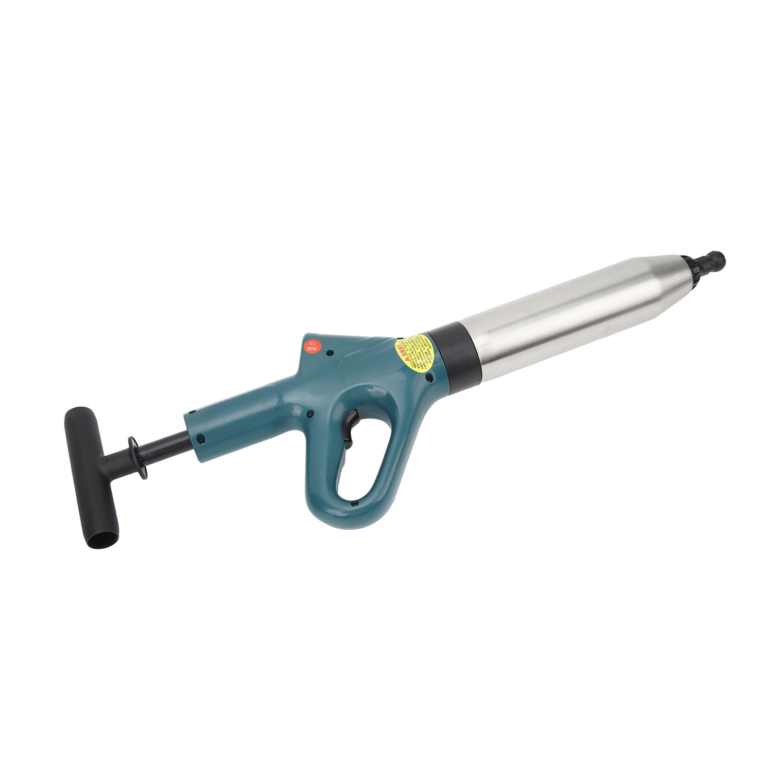 Abflussblaster, Luftkompressions-Hochdruck-Toilettenkolben, Manueller Abflussentsperrer aus Edelstahl mit Luftdruckanzeige für Waschbecken, Toiletten, Badezimmer, Dusche, Küche
