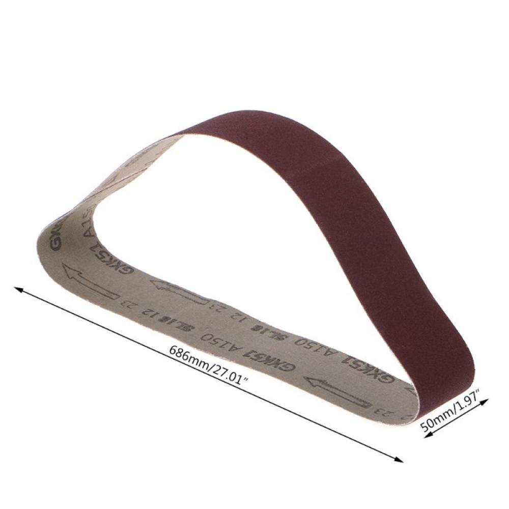 10 STÜCKE/Set 50x686MM 60/120/150/240 Körnungen Aluminiumoxidschleifer Schleifbänder für Hochleistungs-Holzbearbeitungswerkzeuge, wie abgebildet