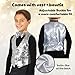 Dress Up America Boys Sequin Vest with Bowtie – Sparkly Costume Vest for Kids – Shiny Formal Party Outfit for Boys (Silver)