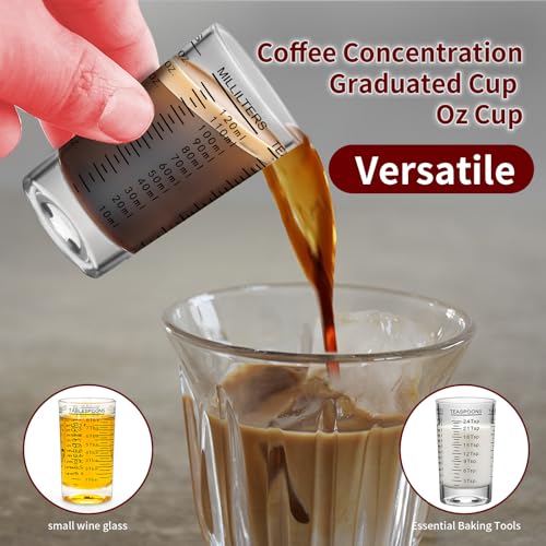 Vaso medidor de vidrio 4 oz con base pesada miniatura 5
