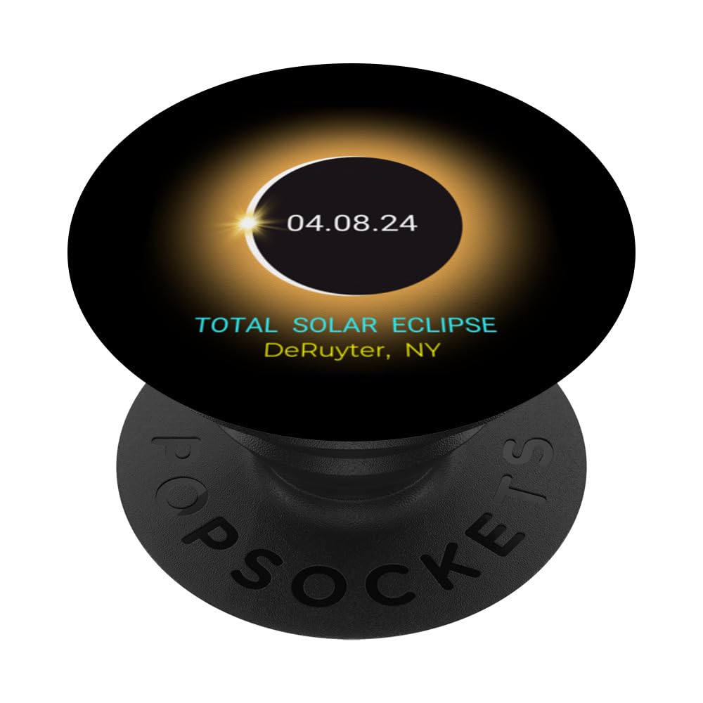 DeRuyter NY Total Solar Eclipse 04/08/24 New York Souvenir PopSockets Swappable PopGrip