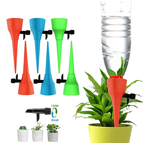 SERENDIPPER Plant Watering Spikes for Different Diameter Bottles, Automatic Irrigation Spikes with Adjustable Dripping Speed, Constant Watering Self-Dripping Irrigation Plant Waterer with No Leak