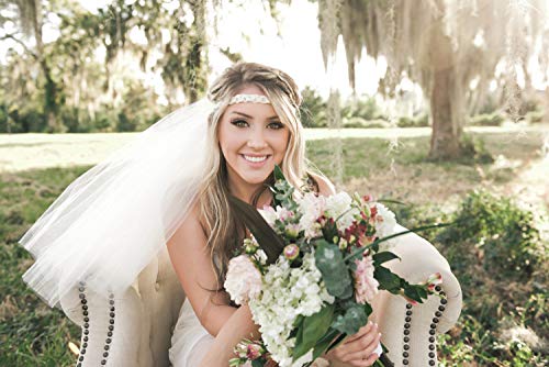 Boho Bachelorette Veil - Bachelorette Veil - Boho Veil - Boho Headband - Bachelorette Party Veil - Braided Off-White