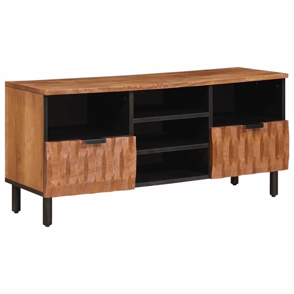 Meuble TV en bois de manguier avec 2 tiroirs pour salon contemporain