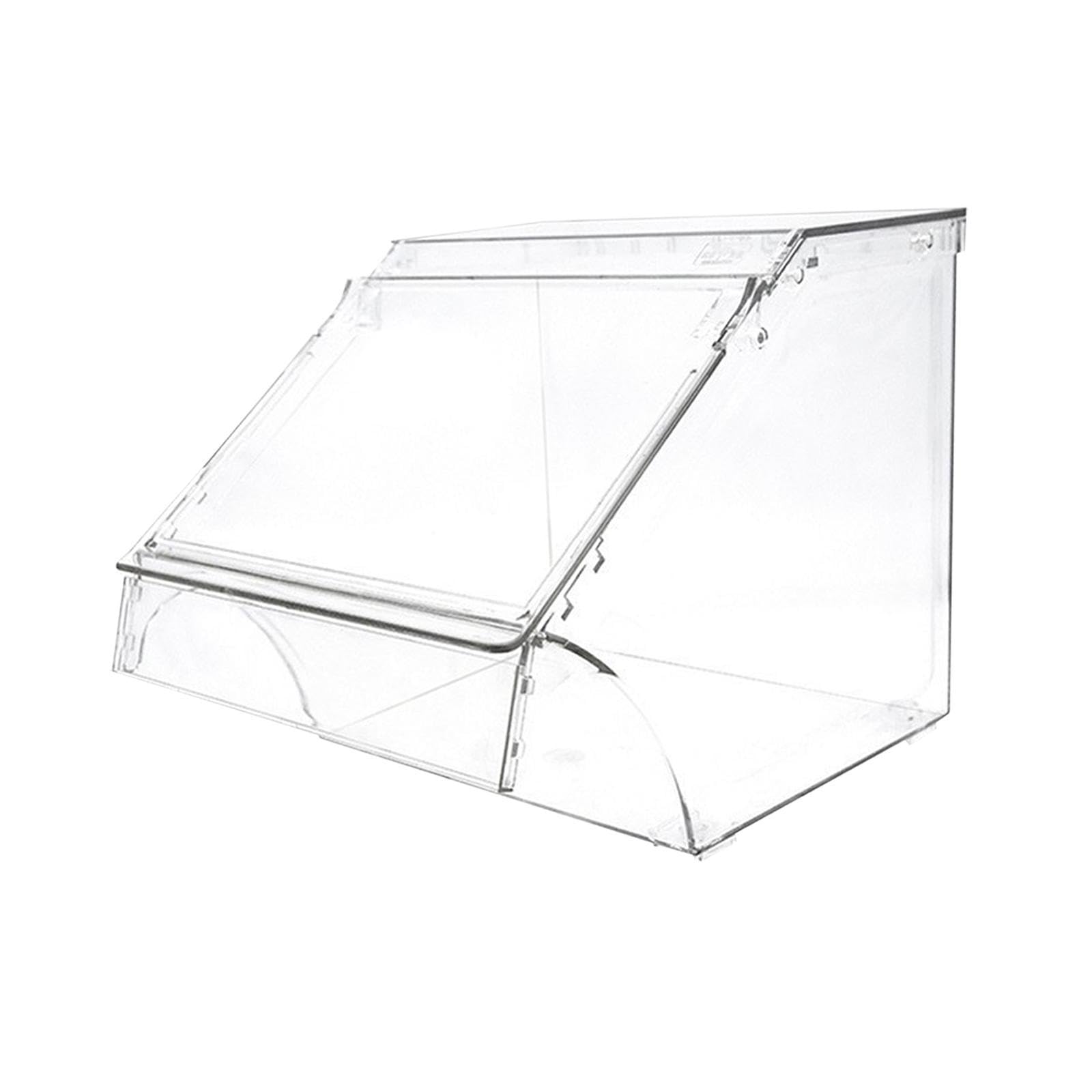 Contenedor de Pan Organizador de Productos Secos Recipiente Transparente Apilable con Tapa Frontal Fácil Acceso Vitrina para Panadería Estante de Supe, 24cmx20cmx24cm