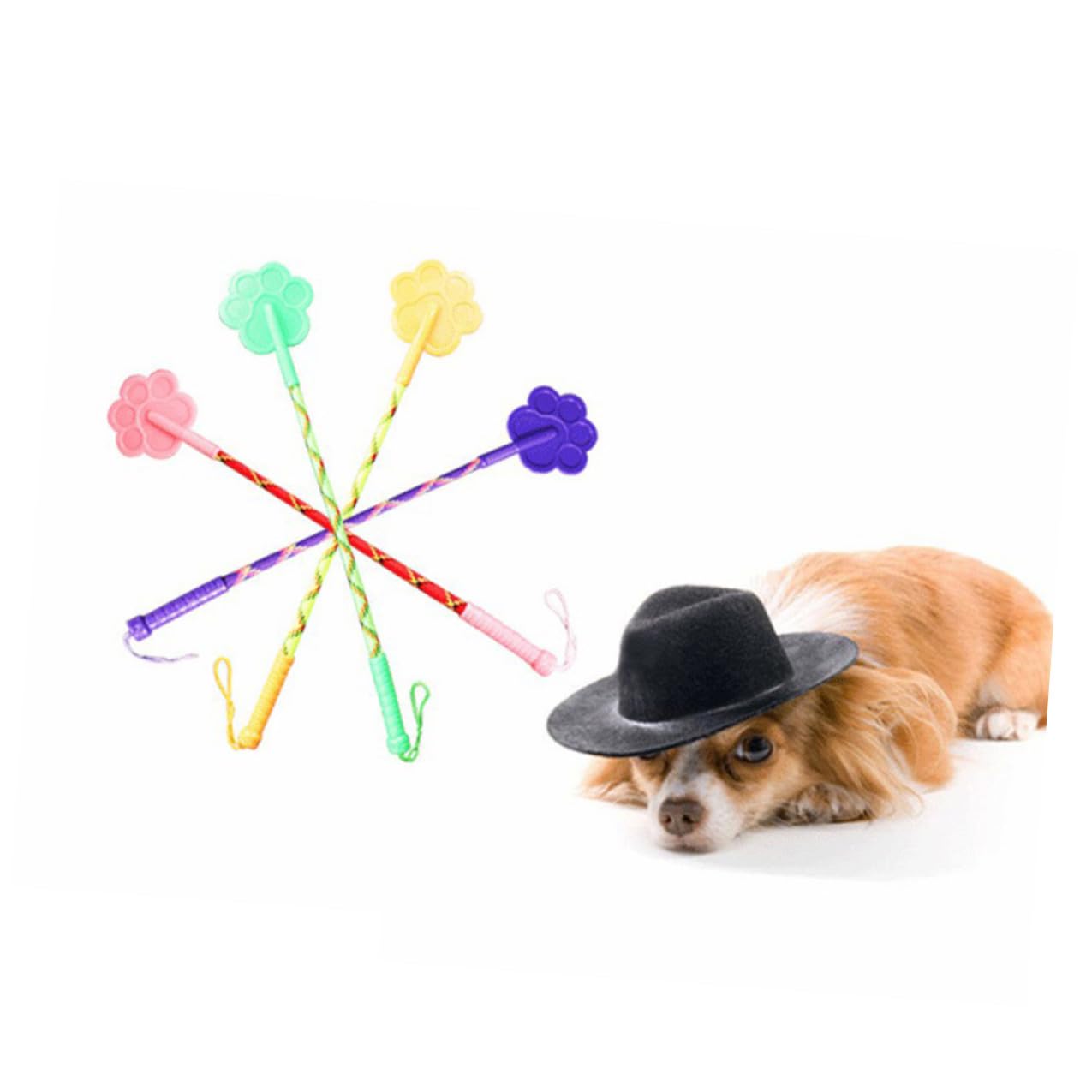 Levemolo 2pcs Dog Training Stick Pet Trainer Strong Toughness Elasticity, Plastic Nylon Material, Assorted Colours, 42inch Length for Clicker Training and Education Horses and Random Color