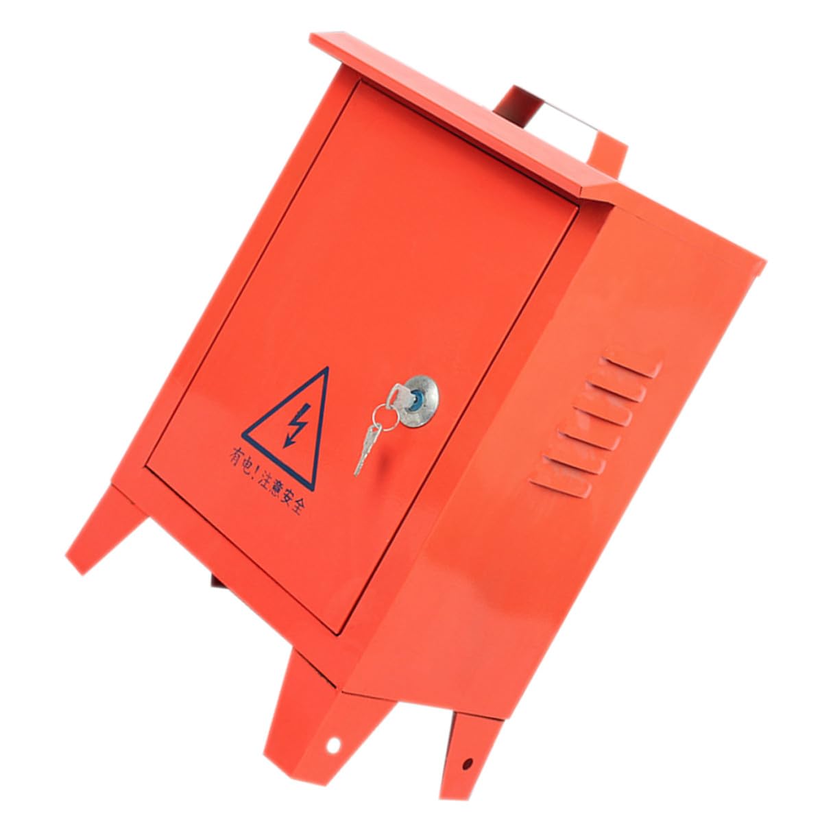 Outdoor Iron Power Distribution Box 250x300x180mm, Portable Weatherproof Electrical Panel Box with Breaker Protection for Construction Sites and Rv Use