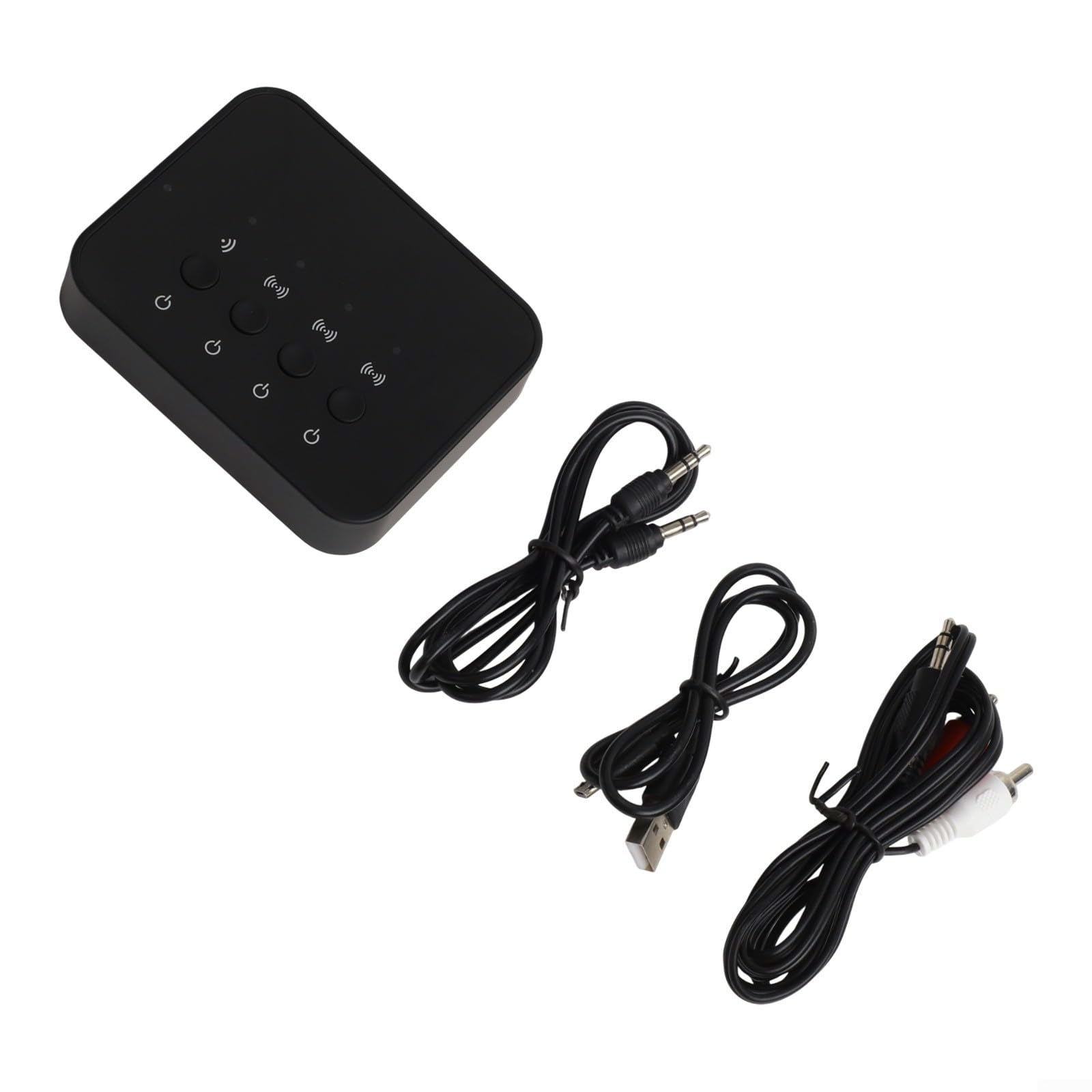 Para transmisor RCA para TV, adaptador de audio inalámbrico con dual, hasta 3 auriculares de conexión, bajo retardo para música y juegos, PC portátil, tableta, transmisión de 5-8 m