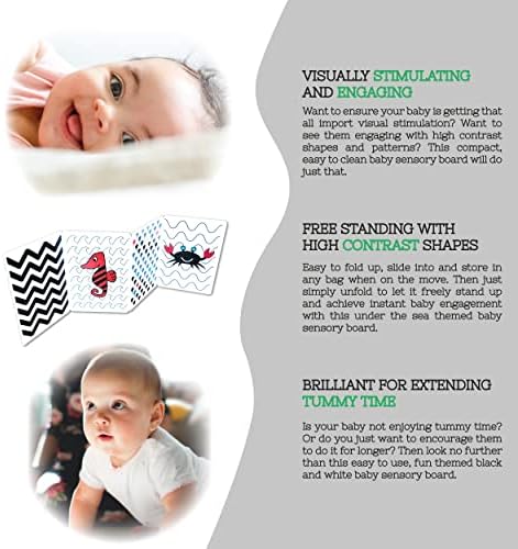 Arts Crafter Baby Black and White Sensory Toys - Baby Sensory Board for Newborn Toys or Pram Toys for Babies | Baby Sensory Toys 0 6 Months Great as Tummy Time Toys and Baby Essentials for Newborn