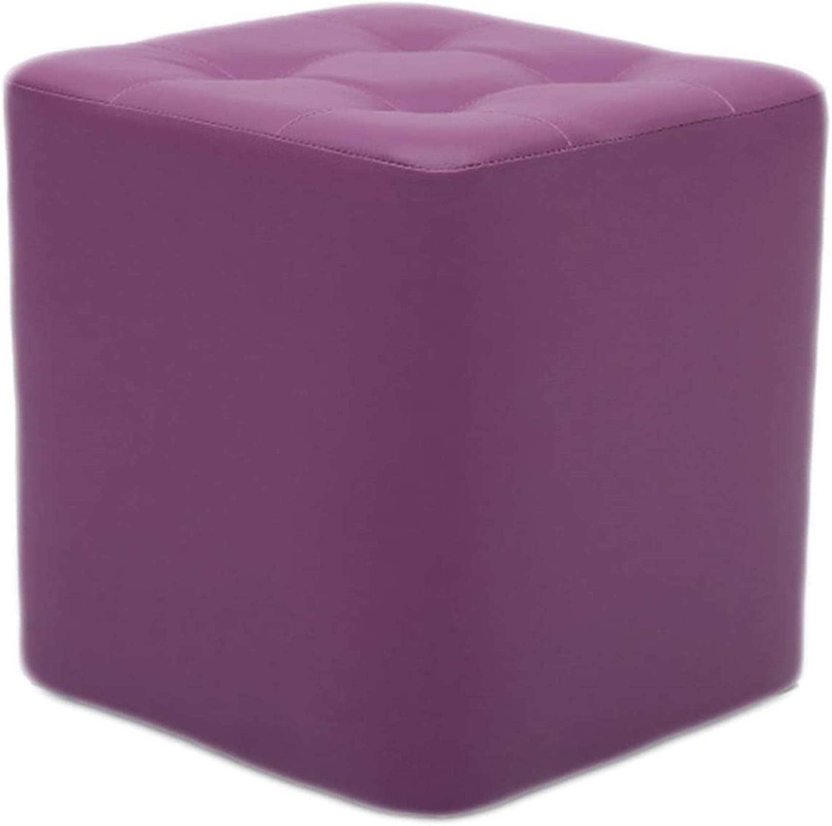 Pouf en cuir PU et tabouret rembourré noir pour optimiser le bureau
