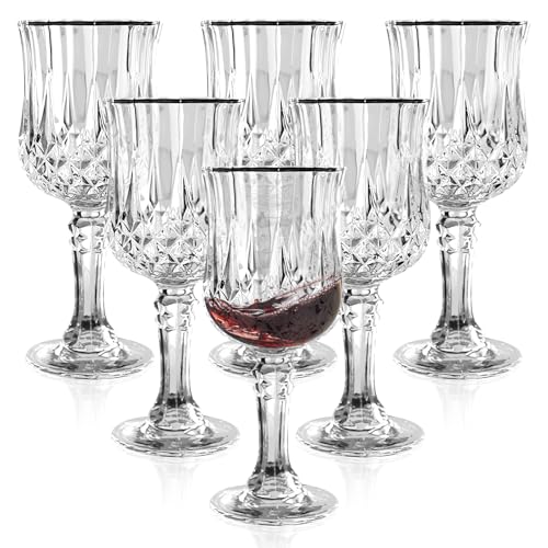 WANDGU Verres à Shot 6 Pièces avec Pied: Cristal Tritan Lave-vaisselle, Verre à Grappa 15cl pour Accessoires de Bar, Shots Élégants avec Fond Lourd pour Whisky/Vodka (6 Unités/Transparent)