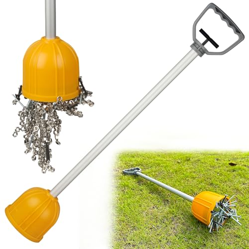 ULIBERMAGNET Yard Lift Magnet Sweeper, 29inch Long Reach Magnetic Bulk Lifter with Quick Release, Extendable Yard Pull Magnet Sweeper, Magnetic Swarf Tool with Extended Handle for Nails, Screws, Nut