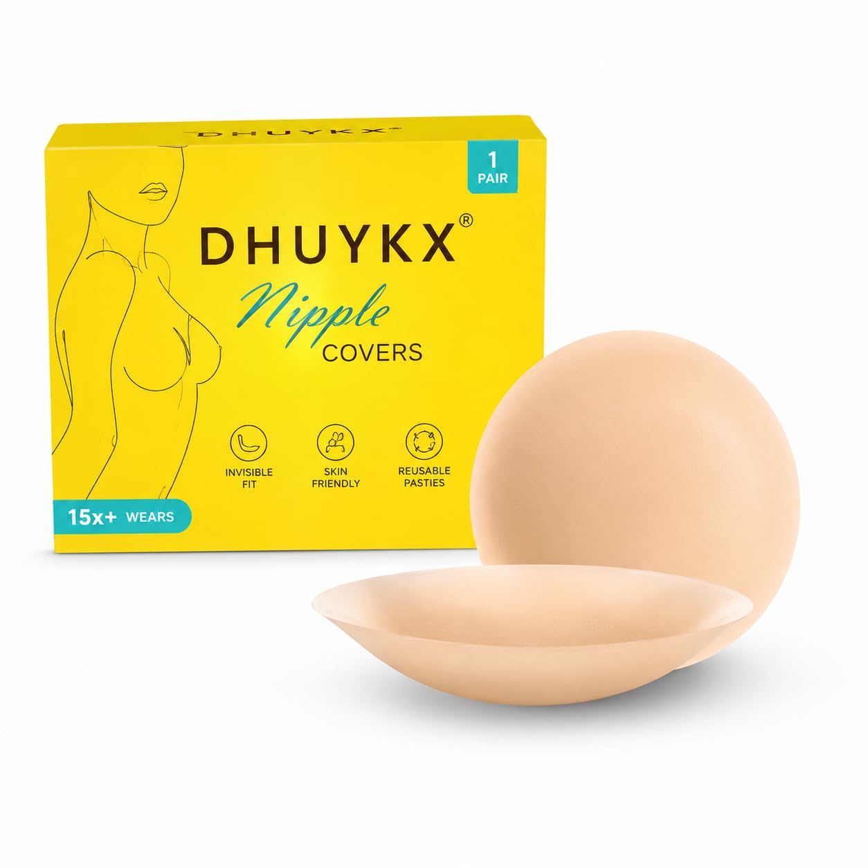Silicone Nipple Covers for Women, Reusable Invisible Nipple Pasties, Skin Friendly Adhesive Breast Covers for Strapless Backless Dresses, 2 Pcs-image-18
