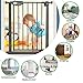 NAIZY Türschutzgitter für Kinder, Treppenschutzgitter N Stop Safety Gate mit Ohne Bohren und Metall Gitter 75-85 cm breit - Schwarz