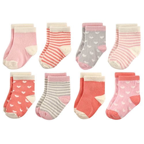 Image of Hudson Baby baby-girls Cotton Rich Newborn and Terry Socks
