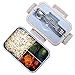 Produktbild Bento Boxen, Bento Box, Natürliche Weizensicherheit, 1000 ml, Lunchbox, auslaufsicher, Lebensmittelaufbewahrungsbehälter mit Essstäbchen, Löffel für Kinder und Erwachsene, mikrowellengeeignet