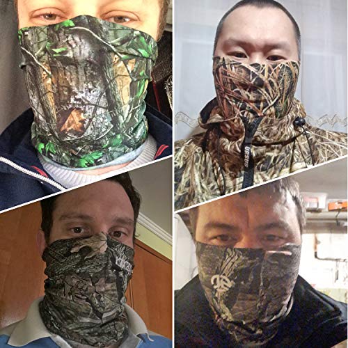 AXBXCX 2 Pack - Camouflage Print Seamless Neck Gaiter Bandana Face Shield Mask Headband Headwear Sweatband Wristband Scarf for Fishing Hiking Hunting Cycling Motorcycle Skiing Outdoor Sport 5152
