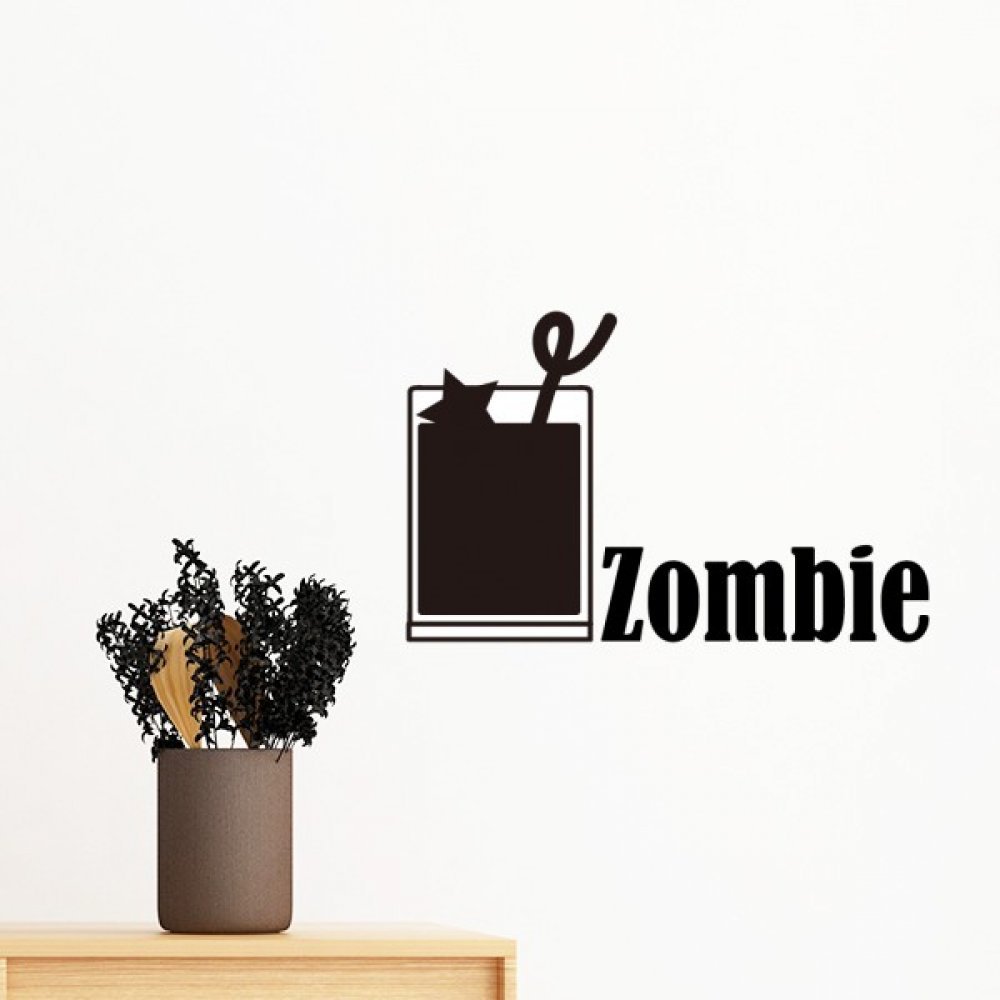 Sticker Zombie Cocktail avec mot amovible pour personnalisation DIY