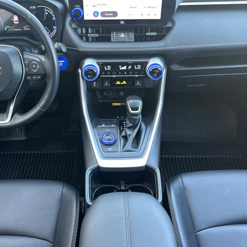 Image of for Toyota RAV4 /RAV4 Hybrid 2023 2024 2025 air Conditioning knob Cover, Start Button Cover Decorative Ring, Volume, Aluminum Alloy Decoration (RAV4 Hybrid, Blue)