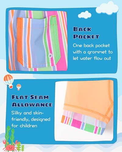 Image of SURF CUZ Boys Swim Trunks with Boxer Brief Liner Toddler Boy Stretch Swimsuit Shorts Quick Dry Swimming Trunks Bathing Suit