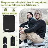 ATEPA Sitzkissen Outdoor, Aufblasbares Sitzkissen, Schwarz – Ansicht 2