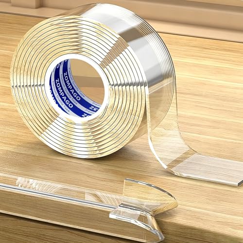 ZOMPAGO Baby Proofing Edge Protector Strip - Clear Corner Protectors for Furniture,0.8in x 13FT,Table Corner Guards for Baby Safety,Sharp Edge Protector Tape,Soft Furniture Corner Bumpers for Toddlers