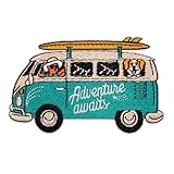 Adventure Awaits Van Patch – 2.15 inches, Cool Happy Travel Patches for Backpacks – Embroidered Travel Patches Vans